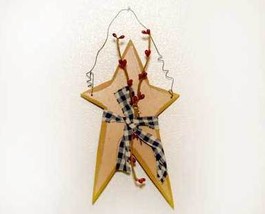 Primitive Country Mustard Star and Berries - $5.00