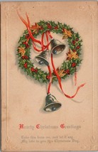 Hearty Christmas Greetings Vintage Embossed Holiday Postcard PC364 - £3.92 GBP