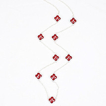 Alabama crimson tide quatrefoil logo necklace 32&quot;, red, women - £17.34 GBP