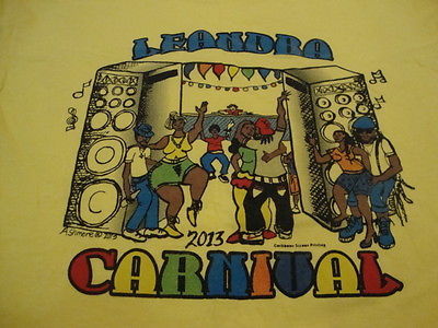 Leandra Carnival 2013 Rap Hip Hop Party Music Dancing Fun Yellow T Shirt L - £13.48 GBP
