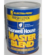 Vintage Empty Maxwell House Master Blend 13 Oz Tin Can with Lid Prop Dis... - £14.79 GBP