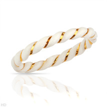 Stylish Brand New Ring Made of 14K Yellow Gold and White African Faux Ivory - £58.46 GBP