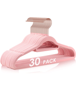Velvet Hangers Non Slip Felt Hangers, DUDUCOFU 30 Pack Pink Velvet Hange... - £22.30 GBP