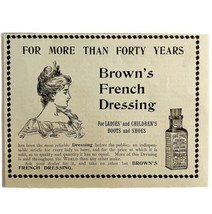 Brown&#39;s French Shoe Crown Dressing 1894 Advertisement Victorian Polish 1 ADBN1mm - $14.99