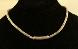 Vintage Sterling 925 Italy Dyadema Gold tone Choker Collar Boho Chic Necklace - £97.34 GBP