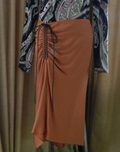 Reed Krakoff Skirt Copper Asymmetrical Ruched Lacing New Tags 6 $1190 Italy - $210.80