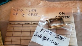 Vintage 90&#39;s 80s Seiko Time Watch Case &amp; Crystal Gold Rectangle # 4700-5089 - $30.39