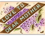 Mothers Day Large Letter Floral Love to Dear Mother Embossed DB Postcard... - $7.13