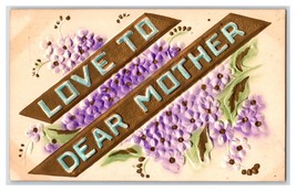 Mothers Day Large Letter Floral Love to Dear Mother Embossed DB Postcard S11 - £5.74 GBP