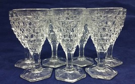 Vintage Fostoria American Clear Pressed Glass 4 1/2&quot; Footed Wine Glasses... - £89.51 GBP