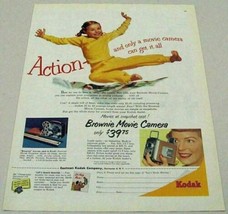 1954 Print Ad Kodak Brownie Movie Camera Little Girl in Action - $10.43