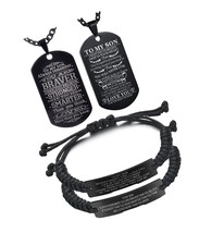 Set of 4 To My Son From Dad Dog Tag Bracelets Son - $84.37