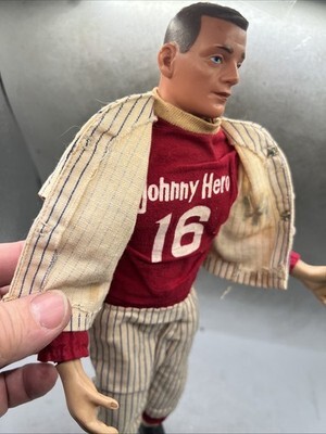 Vintage Rosko Johnny Hero Doll Action Figure 1960's RARE Yankees Baseball 13” Item image 6