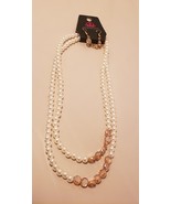Paprazzi Fashion Jewelry White Pearl and pink beads Necklace and Earring... - £3.92 GBP