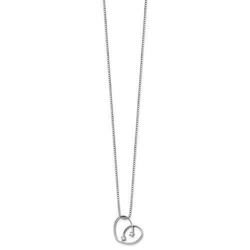 Sterling Silver White Ice  0.04CT Diamond Heart Necklace Item image 3