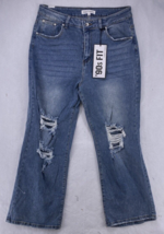 Almost Famous Jeans Women&#39;s Size 13 Blue 90&#39;s Fit Grunge Distressed Goth... - £14.14 GBP