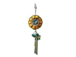 NEW True Living Outdoors Wind Chimes Multicolor Metal Floral Butterfly 26&quot; NWT - £10.63 GBP