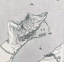 1932 Gibraltar Birds Eye Map Van Loon Geography Print Antique Ephemera DWPP15 - $24.99