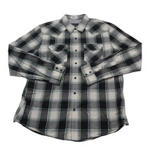 American Eagle Shirt Mens XL Blue Plaid Pearl Snap Western Vintage Fit - £14.89 GBP