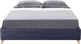 Iohomes Parkgate Upholstered Foundation Bed With Legs, Queen, Dark Gray - £326.21 GBP