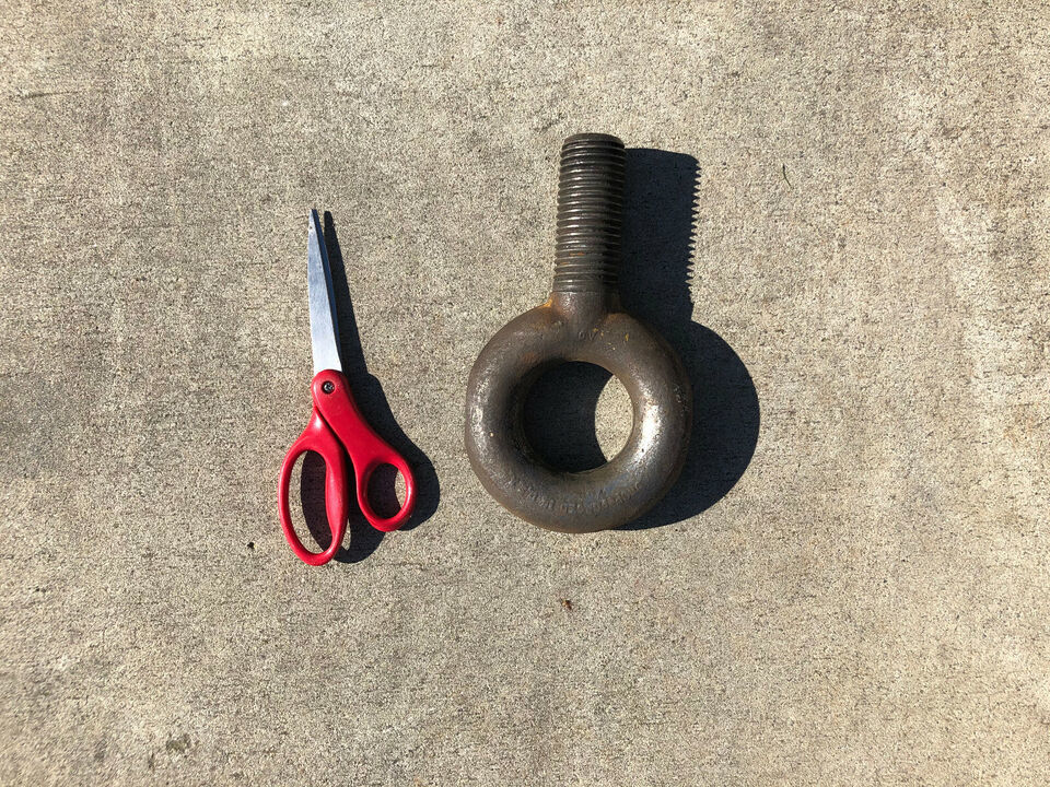 1 USA Made Used eye bolt size 1.5&quot; dia regular 3.5&quot; long threads - $13.08
