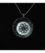 Black and White Button Pendant  N186 - $27.00