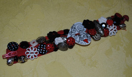 OOAK Red White and Black Ladybug Zipper Bracelet - £31.97 GBP