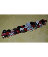 OOAK Red White and Black Ladybug Zipper Bracelet - £31.29 GBP