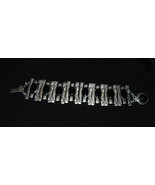 Antique Silver &amp; Black Glass Bracelet - £27.37 GBP