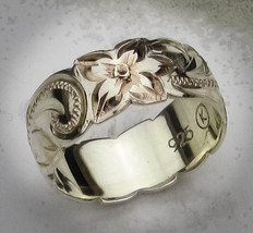 .925 Sterling Silver Hand Engraved Band Sz 6 - $736.66 MXN