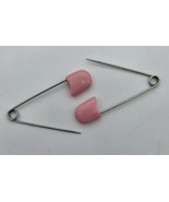 Set of 2 Vintage Pink Diaper Pins Baby Safety Pins Preloved - $163.59 MXN