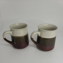 Vintage Pottery Coffee Mug Cup stoneware Pair Of 2 - £10.27 GBP