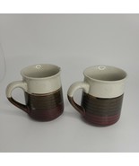 Vintage Pottery Coffee Mug Cup stoneware Pair Of 2 - £10.27 GBP