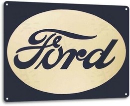 Ford Car Dealer Retro Oval Logo Service Parts Garage Wall Decor Metal Tin Sign - £9.58 GBP
