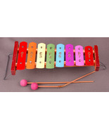 Vtg Xylophone-w/ Legs-2 Wood Mallets-Popular Melodies Booklet - £26.05 GBP