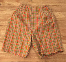 Vintage Jack Winter Plaid High Waist Shorts Pleats Pockets Waist 22” - £19.65 GBP