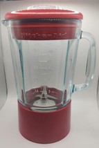 KITCHENAID RED 40oz 5 Cup Blender Glass Pitcher w Lid Blade &amp; Gasket Replacement - £23.26 GBP
