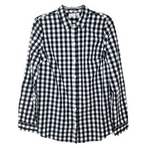 Kim Rogers Womens Size Medium Blouse Button Front Long Sleeve Collared Check - £10.19 GBP