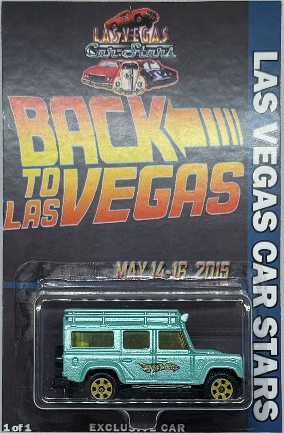 Primary image for Teal Land Rover Defender 110 Custom Matchbox 2015 Las Vegas Car Stars