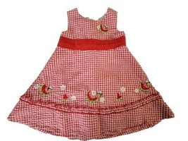 BT Kids Baby Girl 24 Mos Sleeveless Watermelon Bumble Bees Dress Picnic Vtg Red - £10.24 GBP