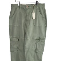 Gilded Intent Cargo Pants 32X32 Womens 90&#39;s Straight Leg Wishful Green NWT - $25.63