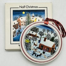 Villeroy Boch Naif Christmas Ornament 4 Laplau Artist Vintage Snow Scene - $12.19