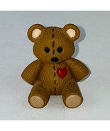 Hallmark Cards Inc 1989 Brown Seated Teddy Bear Faux Stitched Heart Ches... - £7.21 GBP