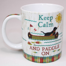 Cape Shore Maine Coffee Mug Keep Calm And Paddle On Canoe Black Dog Tea ... - $9.74