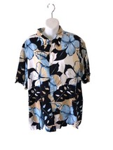 Cubavera Shirt Adult 2XL XXL Blue Floral Hawaiian Button Up Camp Casual ... - £13.31 GBP