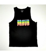 American Eagle Men&#39;s Tank Top Gay Pride Size Large Black 100% Cotton TL6 - $25.53 CAD