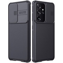 For Samsung Galaxy S21 Ultra Case With Camera Cover, Hard Pc Back &amp; Soft Bumper, - £20.54 GBP