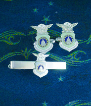 Air Force Cufflinks Vintage headquarter Command Tie clip original Box  Military  - $145.00