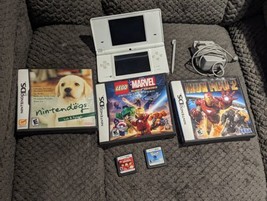 Nintendo DSi White Handheld Console Bundle System W/ Charger, 5 Games Tested! - £91.25 GBP