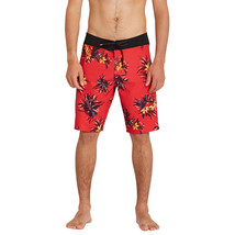 Volcom Men&#39;s Lido Print Mod 20 Board Shorts in Carmine Red-Size 32 - $34.99